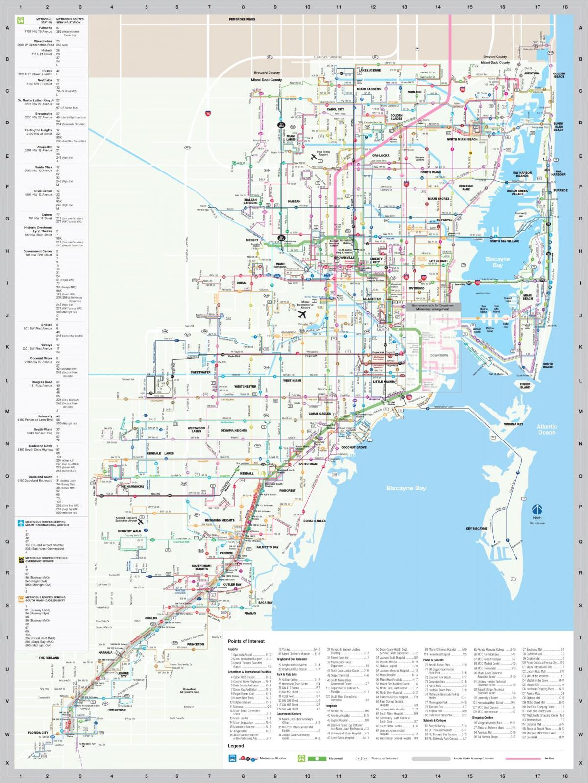Карта автовокзала Майами