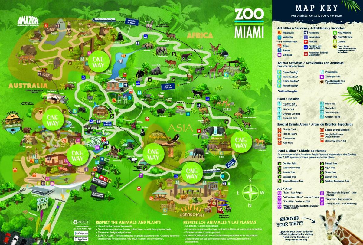 Карта парка зоопарка Майами