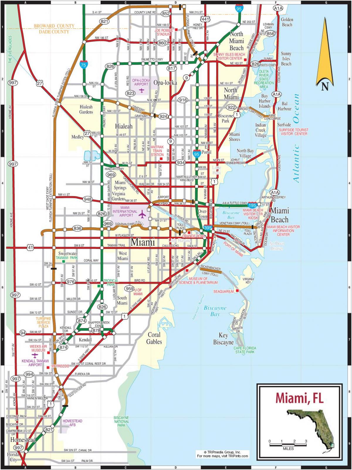 Карта дорог Майами
