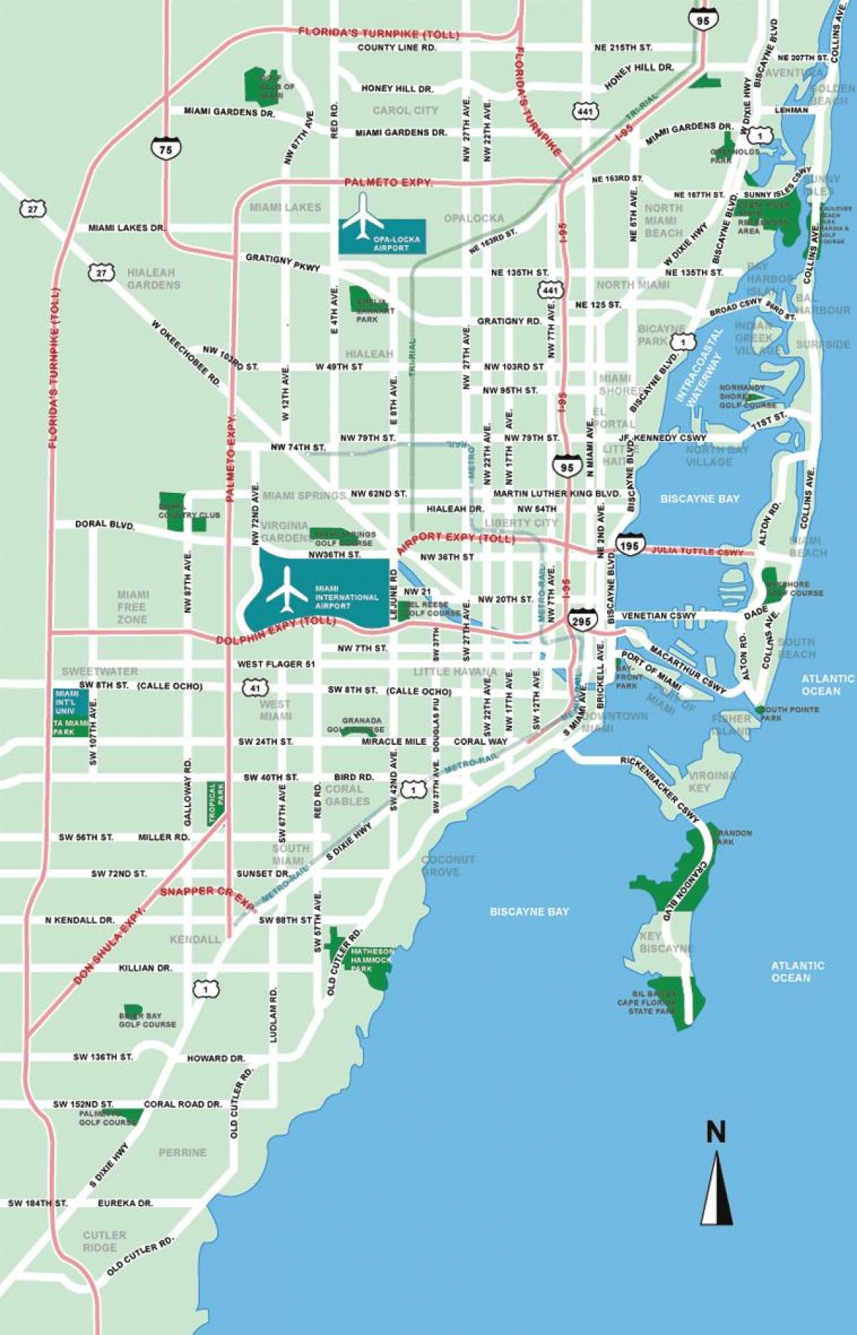 Карта города Майами